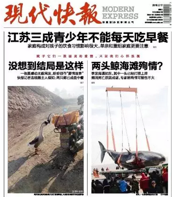 现代快报回应“两鹅吻别”：情怀不再，人不如鹅。